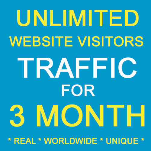 THREE MONTH Unlimited Real Unique Visitors Traffic to...