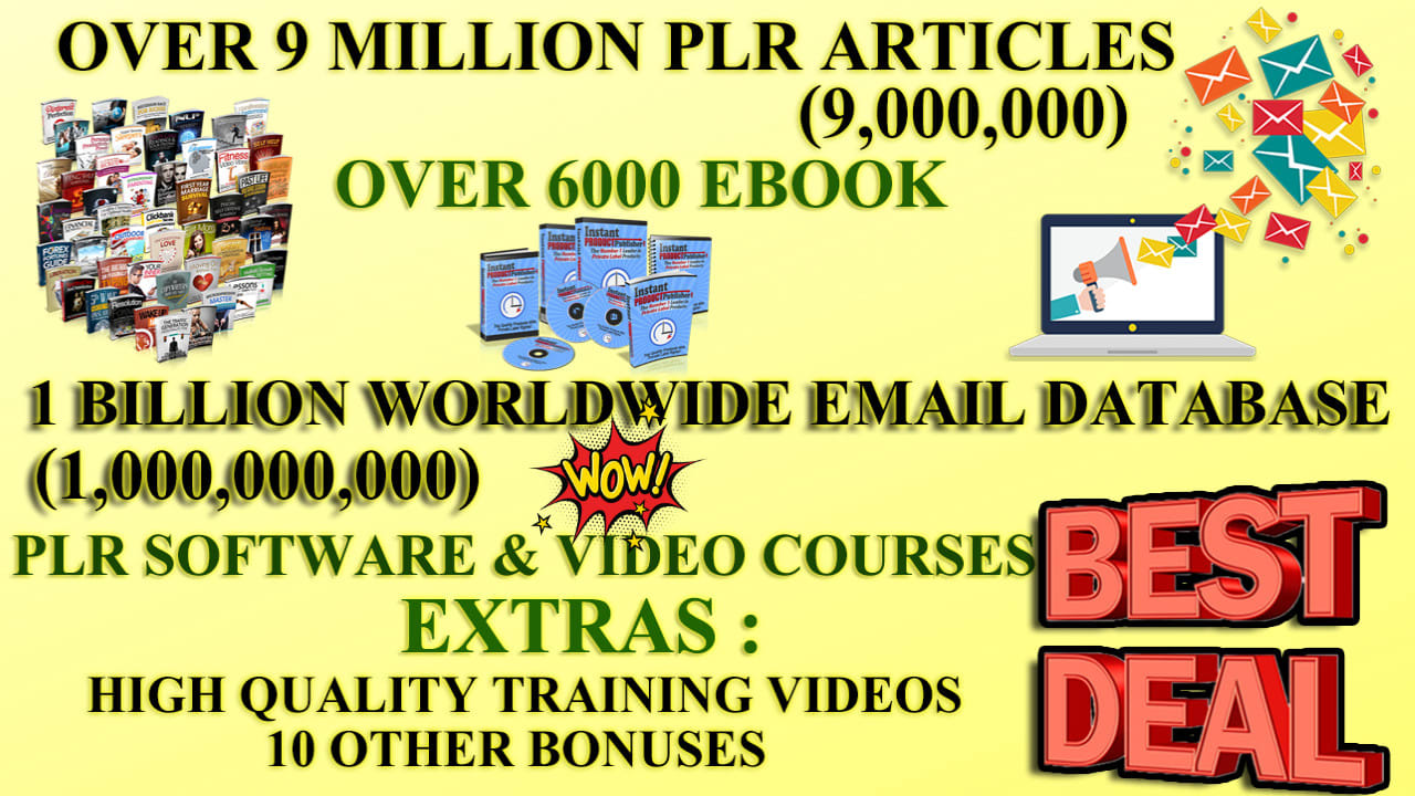 I Will Give You 9 Million Plr/mrr Articles 6000 Ebook...