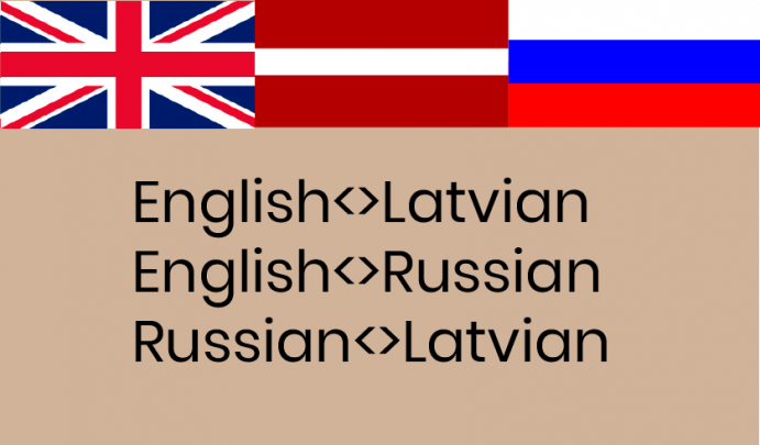 Translation English, Russian, Latvian