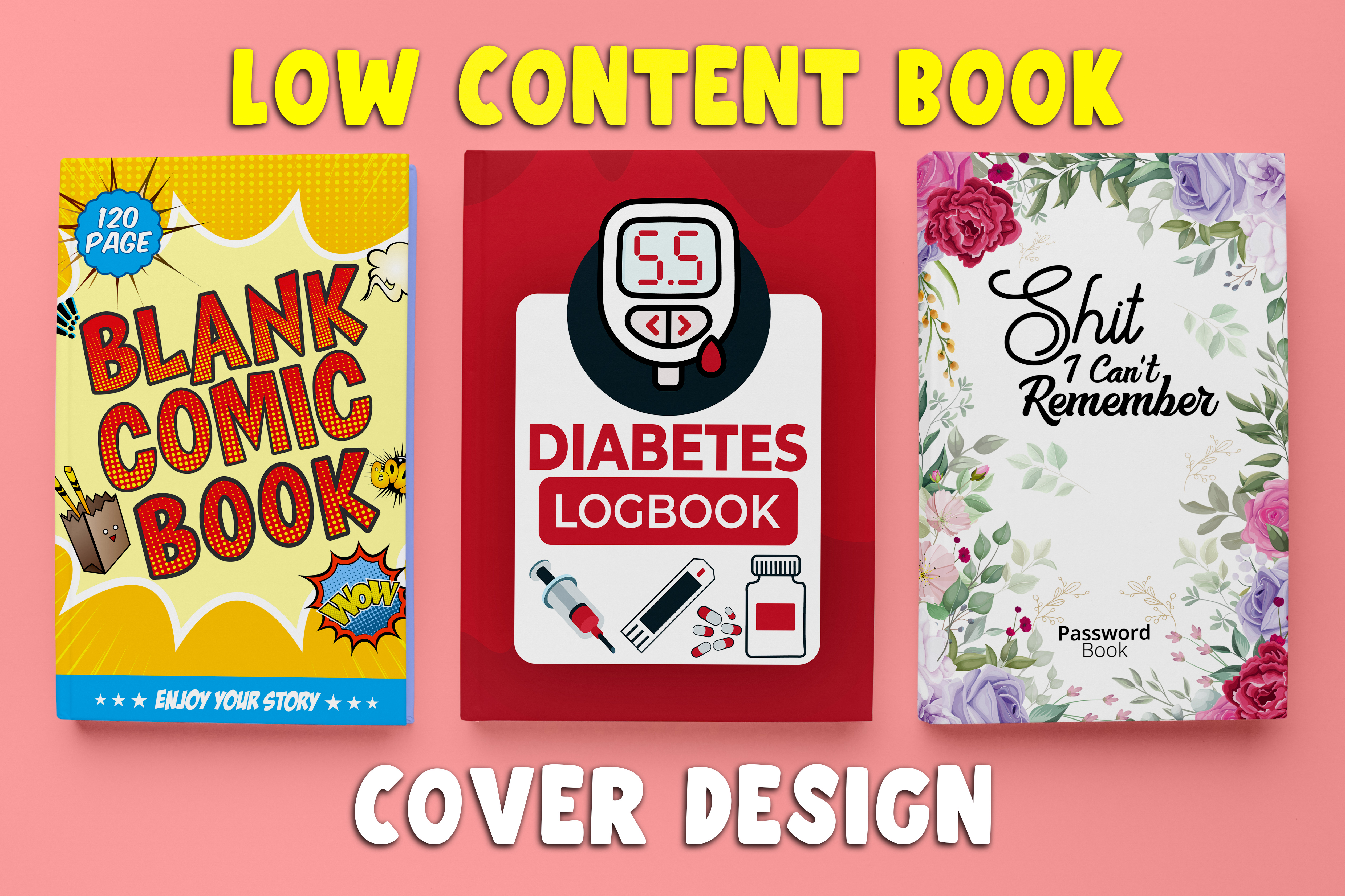 I will do kdp low content book cover design with cust...