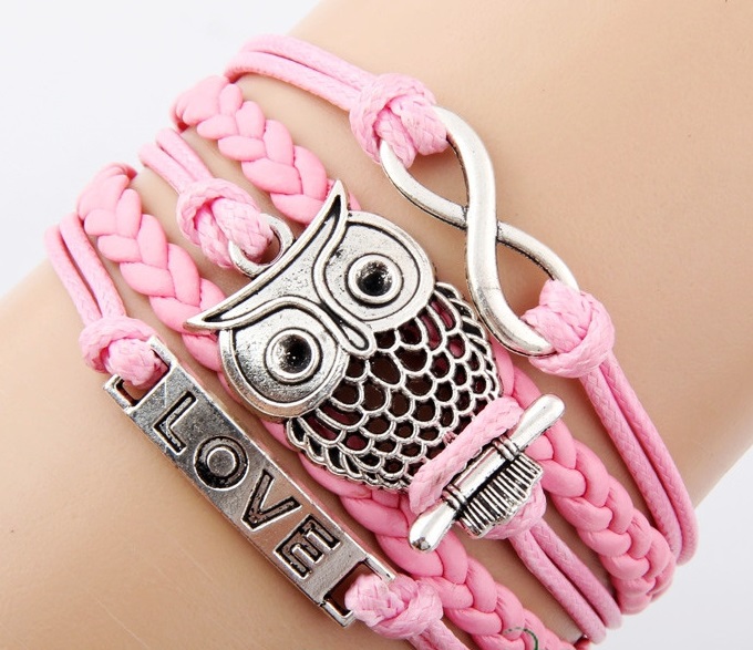 nfinity silver bracelet, Owl silver bracelet, Love ...