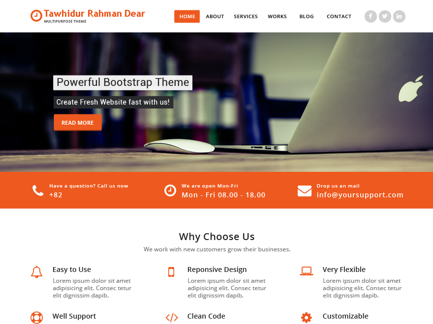 Corporate website for small business