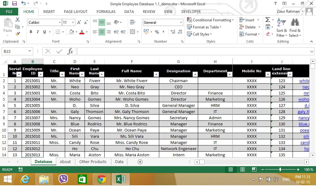 Professional Database
