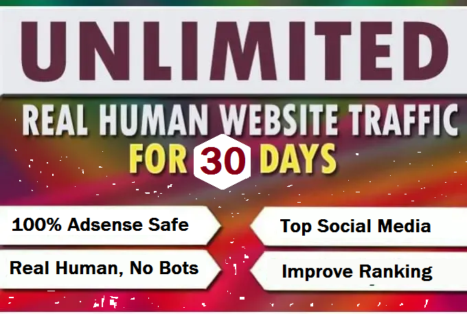 UNLIMITED HUMAN TRAFFIC BY Google Twitter Youtube and...