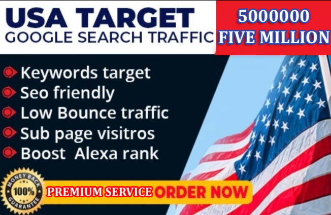 Five Million 5000000 USA Real GEO Targeted Visitors Traffic (PREMIUM SERVICE)