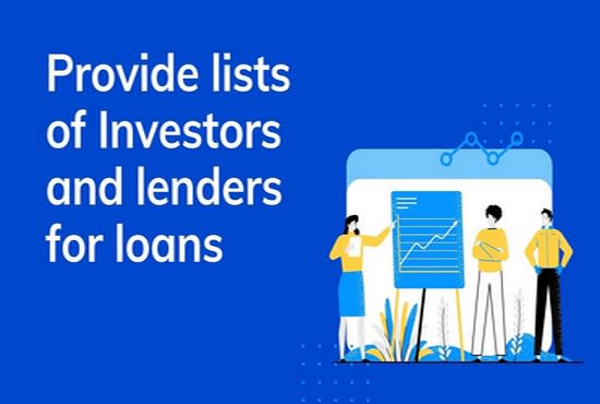 provide lists of investors and project lenders for loans