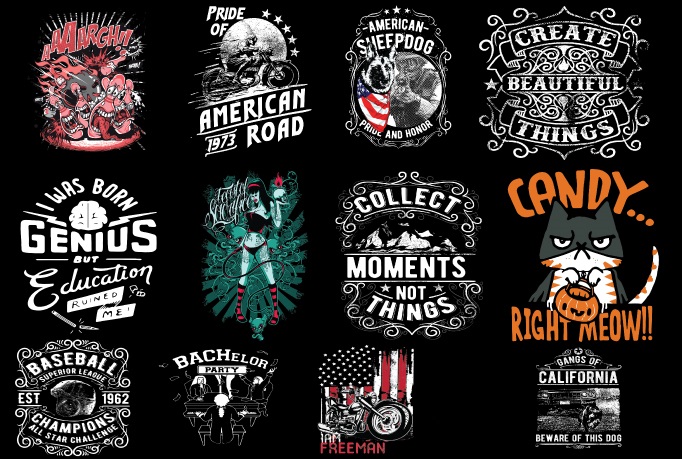 send you 18999 editable tshirt designs theme bundle