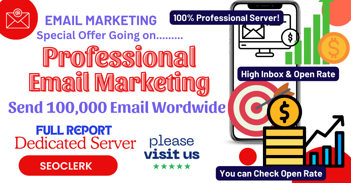 Send 100,000 bulk email (Email marketing, Email blast, Email campaign)