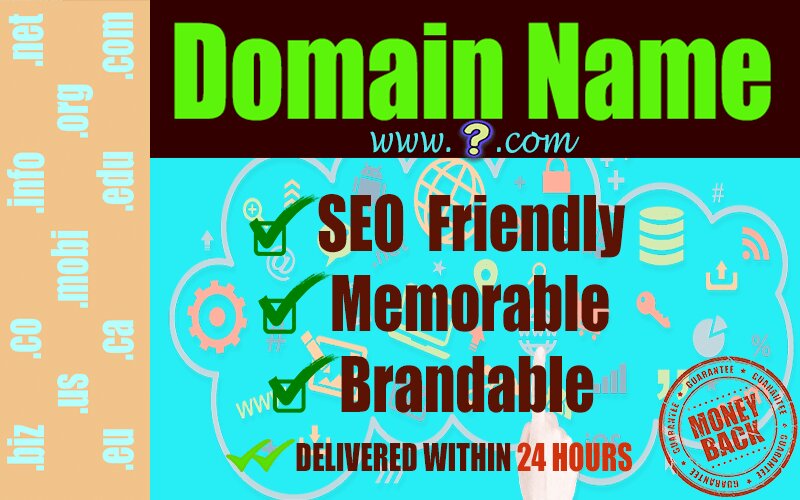 I will research and suggest brand domain name with logo, DOMAIN NAME RESEARCH 
