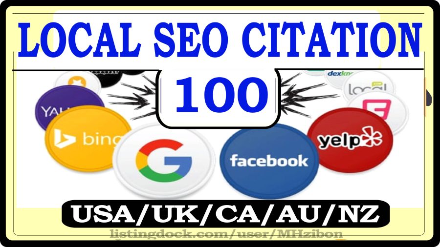 Create Live Top 100 Local Citation Or Local SEO, Map Listing For Your Website