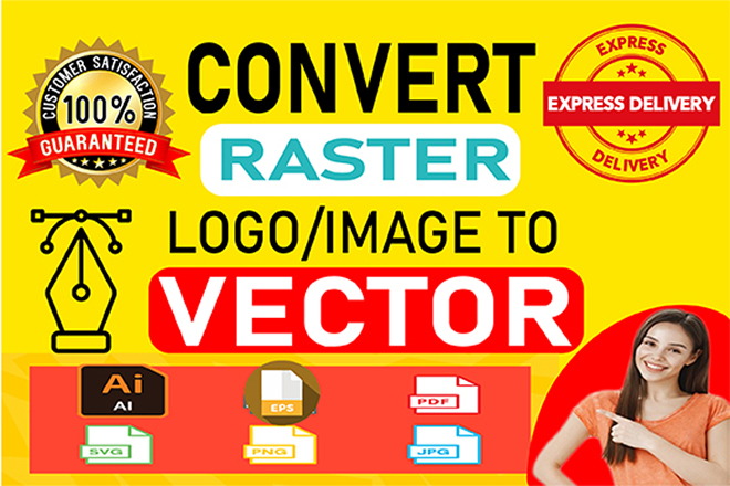 I will convert to vector tracing, logo image into vector, recreate, redraw vectorize ai