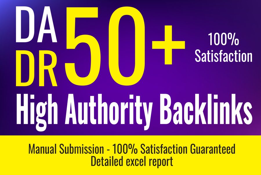 Best 50 high authority dofollow backlinks DA 50+ manually