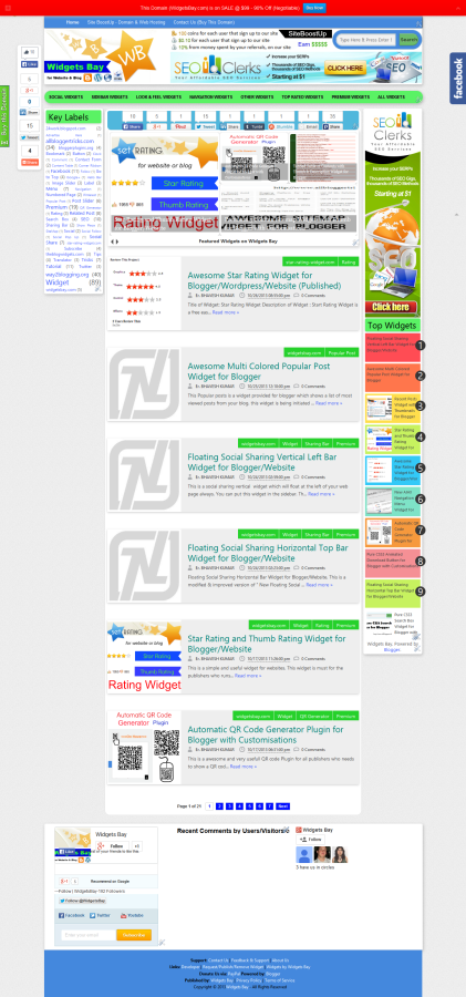Sell my Blog WidgetsBay.com with Domain