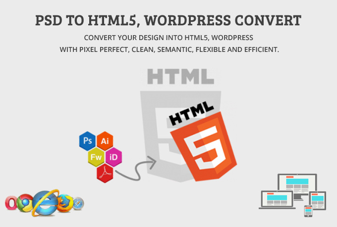 I will convert psd to html with responsive design