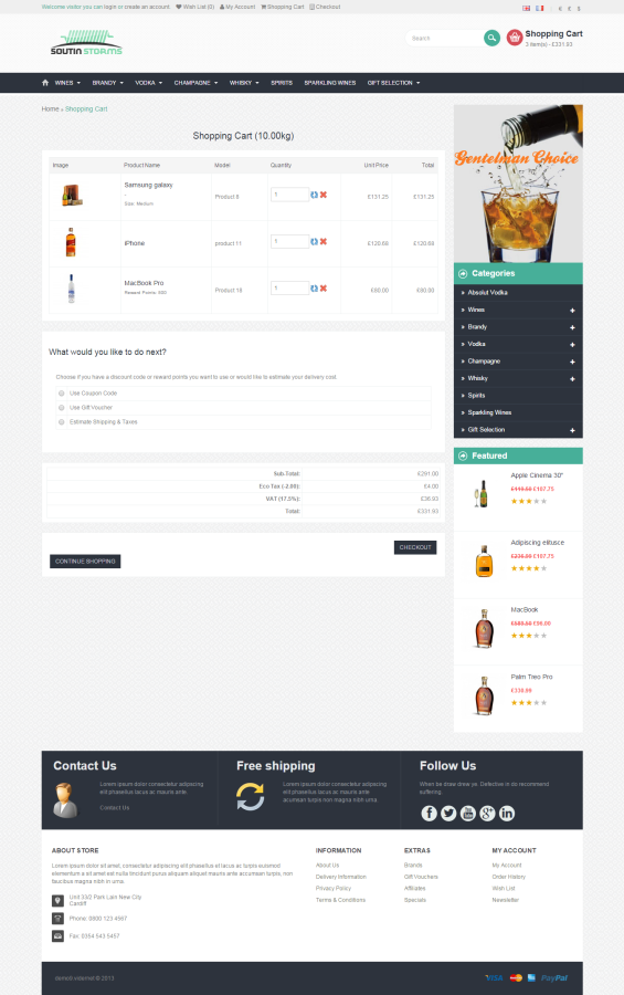 Website Shopping Cart Site / eCommerce Shop