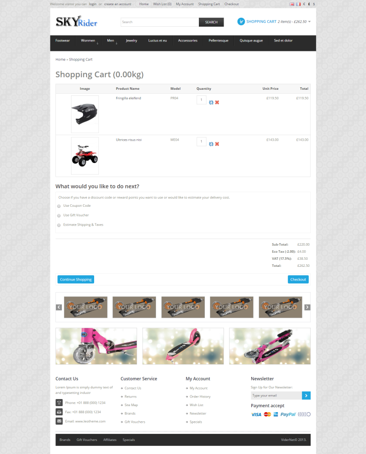 Exclusive eCommerce Shopping Cart Website