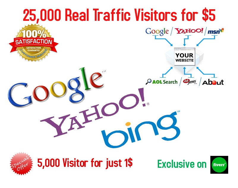 I will drive 25,000 real target traffic to your website 