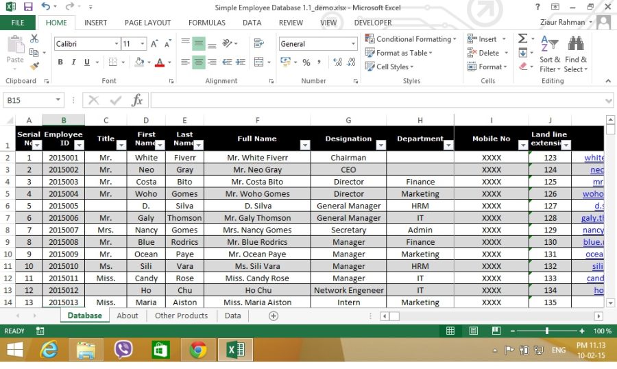 Professional Database