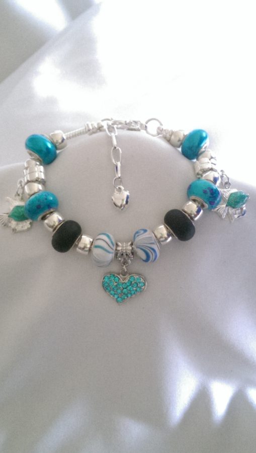 Under The Sea Blue/Silver Fish Charm Bracelet