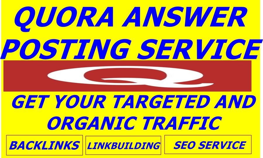PROVIDE DAILY 100 TRAFFIC FOR ONE MONTH  BY 125 QUORA ANSWER WITH CLICKABLE LINK  