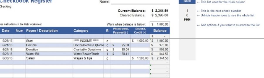 provide you with an easy checkbook to get your finances in order