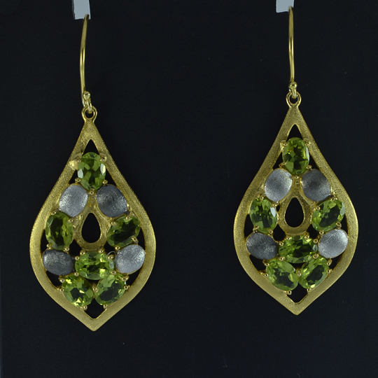 Peridot Dangle Earrings Sterling Silver Earrings for 