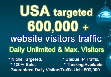 USA Targeted 600,000 600K+ Real Organic and Unique Visitors Traffic to Website