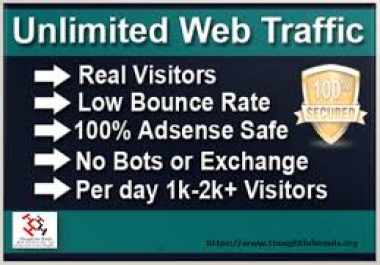 12000 Organic real traffic visitors with low bounce rate