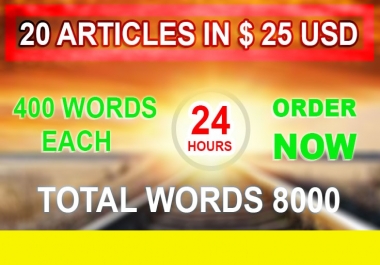 20 unique articles in any subject you pick