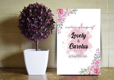 I will design wedding,  birthday,  event,  party invitation card within 2 hours