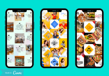 I will design Instagram post,  puzzle feed,  Facebook post,  and templates using canva