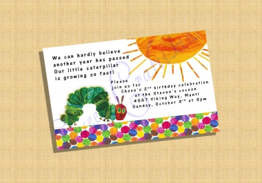 Very Hungry Catapillar Invitation - VHC Baby Shower Invite