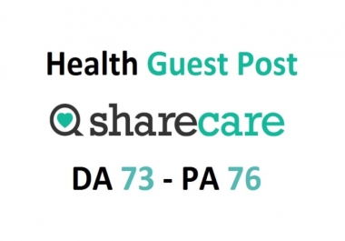 Will write and publish health article on SHARECARE with backlink