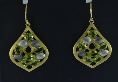 Peridot Dangle Earrings Sterling Silver Earrings for