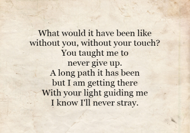 Write a poem for you